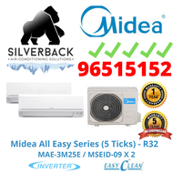 MIDEA ALL EASY SERIES (5 TICKS) SYSTEM 2 AIRCON WITH INSTALLATION