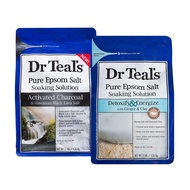 Dr Teal's Epsom Salt Soaking Solution Detoxify &amp; Energize and Activated Charcoal 2 Count 6lbs Total