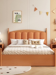 Sampo Kingdom Children's Bed Princess Style Soft Package Simple Modern Bedroom Furniture Maple Wood 