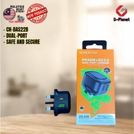 BOROFONE CH-BAS22B Black PD20W+QC3.0 Dual-port charger PD + QC Super Fast Quick Charging / UK Plug s