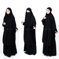 French Khimar Alsyahra Exclusive Khadijah Handsplit Jetblack Size XXL