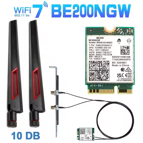 BE200 Bluetooth 5.4 Wi-Fi 7 Card BE200NGW 2.4/ 5/ 6 GHz 5.8 Gbps Wrieless Adapter For Windows 11 Des