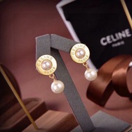 CELINE outlet 金色珍珠耳環