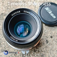 เลนส์กล้อง Nikon Nikkor 50mm f/2 Normal Prime Mount Non ai Excellent 90%
