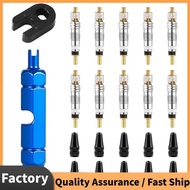 10pcs Valve Core for Presta,Valve Core Bike Bicycle Replacement with 2 Valve Core Remover Tools&10 V