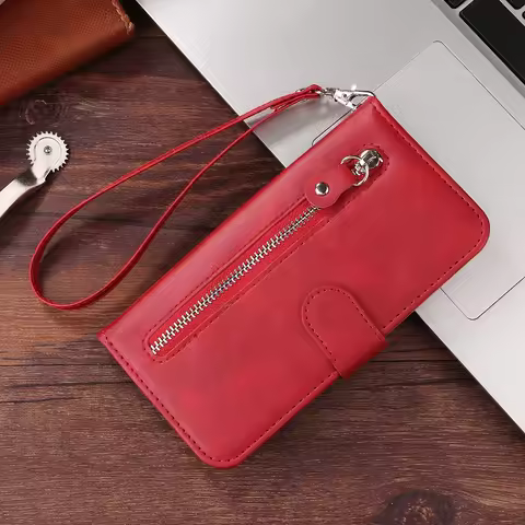 Magnetic Leather Wallet Case for Samsung Galaxy S10E S10 S9 Note 8 9 10 Pro Plus 5G Cover Zipper Sty