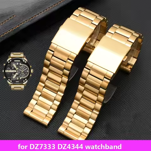 high quality stainless steel watchband for Diesel DZ7333 DZ4344 wrist strap men's large dial gold ac