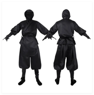 Janpanese Ninja Cosplay Costume Adult Samurai Fantasy Kimono Hooded Black Uniform Outfits Halloween 