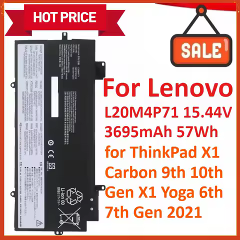 L20M4P71 15.44V 3695mAh 57Wh Laptop Battery For Lenovo ThinkPad X1 Carbon 9th 10th Gen X1 Yoga 6th 7