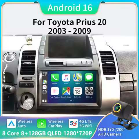 Android 16 For Toyota Prius 20 2003-2009 Carplay Auto Radio Multimedia Stereo head unit Player Navig