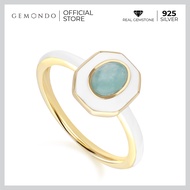 Gemondo แหวนเงินแท้ 925 Sterling Silver ประดับอมาโซไนท์ (Amazonite) : แหวนพลอยแท้ สีพาสเทล แฟชั่น อี
