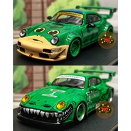 Lee Model Car 1/64 Porsche 964 Tik Tok Frog Tyrannosaurus Doll 911 Mini gt