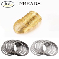 Nbeads 1Set Steel Bracelet Memory Wire Stainless Steel/Nickel Free, Platinum/Golden Color For String