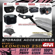 GIVI BENELLI LEONCINO 250 SRV SPECIAL RACK/SBL SIDE BAGS HOLDER & KOTAK/BOX MTN39/MTN29 ALUMINIUM TO