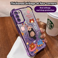 Casing hp for Samsung A02S Four-corner impact-resistant phone Case with cute swimming shell motif DP