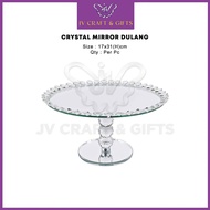 Dulang Hantaran Crystal Mirror | Mirror Top Cake Tray | Dulang Kaca Cermin Kahwin Nikah Sanding | JV