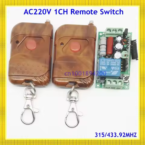 AC 220V 10A 1 Channel Wireless Relay Remote Control Switch RF Receiver 2Transmitter 315/433 LED Ligh