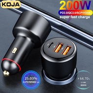 USB Car Charger 200W 125W Super Fast Charger 100W 65W PD Type-C Quick Charge3.0 For HUAWEI OPPO VOOC IPhone Xiaomi Mobile Phone ClareJaym.