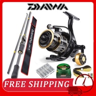 Daiwa Rod Joran Pancing 1 Set Fishing Rod Spinning HE Reel Joran Udang Galah Rod Pantai Pancing Set
