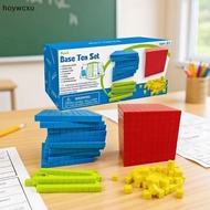 Hoywcxu Kids Math Plaything: Base Ten Blocks Set with Counting Cubes PH