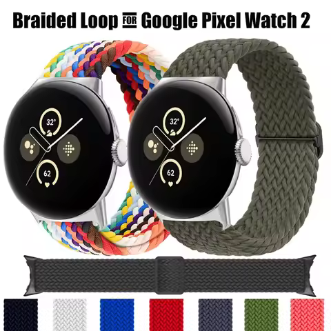Braided Loop for Google Pixel Watch2 Strap Accessories Smartwatch Elastic Nylon Adjustable Belt Corr