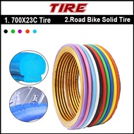 Road Bike Solid Tire 700X23C Cycling Wheel Puncture-Proof Free Inflatable Bicycle Tubeless Tyre