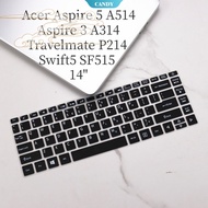 For Acer Aspire 5 A514 Aspire 3 A314 Travelmate P214 Swift5 SF515 Laptop Keyboard Silicone Protective Film Skin Cover 14" Keyboard Cover [CAN]