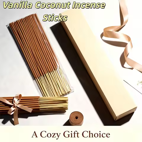 Vanilla Coconut Flavored Premium Natural Incense Sticks, 22cm Long, Strong-Scented Handmade Bamboo I