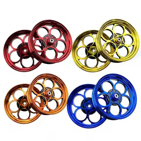 For Honda DIO50 AF18-28 Z4 ZX34 35 38 56 E-Scooter 10*2.15J Alloy Front Rear Wheel 1 Set Rim Ring-Ty