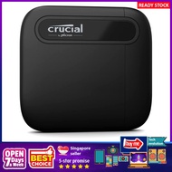 [sgstock] Crucial X6 500GB 1 2 4TB Portable SSD,Black Up to 540 MB/s solid state drive