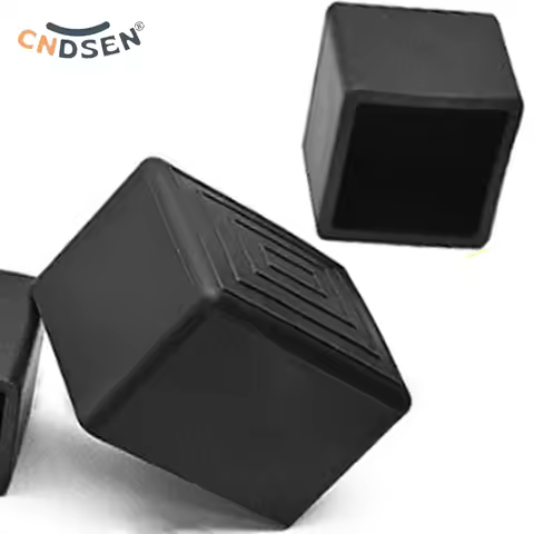 Black PVC Square/Rectangle Pipe Tube Cap 10x10mm~60x60mm Non-slip Dust Table Foot Cover
