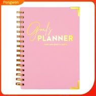 Pengwen สมุดวางแผนประตูสีฟ้าอ่อนปกสมุดรายวัน2026สมุดการวางแผนรายสัปดาห์แบบเกลียวผูกกับสมุดบันทึกเป้า