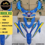 (STICKER TANAM/AIRBRUSH) RAPIDO COVER SET YAMAHA NVX V2 AEROX-155 ENERGY INDUCTION (28) BLUE
