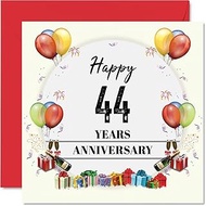 Stuff4 44th Anniversary Card for Husband Wife - Anniversary Party - Happy 44th Wedding Anniversary C