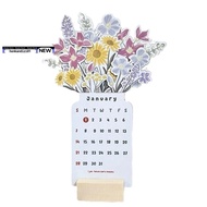 【honkandizi01.sg】4 x 8Inch 2024 Desk Calendar with Base, Flower Small Desk Calendar, 2024 Desk Calendar Planner, Desk Planner