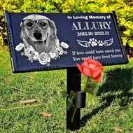 Batu Kubur Pet Grave Stone Dog Memorial Stone Tombstone With Picture Plate Customized Carved Persona