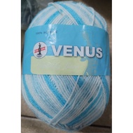 Acrylic Yarn 1 Venus Brand 4ply Small Line White-Light Blue-Blue Size 80 Grams