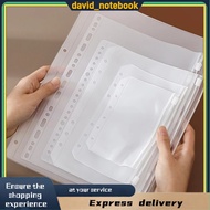 Transparent A5 A6 B5 Ring Binder Pockets Zip Envelope PVC Pouch Document Filing Bags Organizer Bags