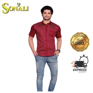 Sonali Men's Shirt Modern Casual Indian Traditional (Top) Tshirt Men Fashion Indian Kurta For Men Q0