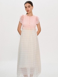 Pomelo. x Janesuda เดรสลูกไม้ลายทาง / Pomelo. x Janesuda Striped Lace Dress