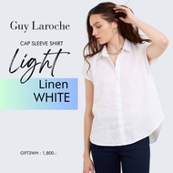 Guy Laroche เสื้อเชิ๊ตผู้หญิง ไลท์ ลินิน แขนล้ำ สีขาว (G9T3WH)