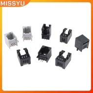 MISSYU 10PCS RJ11 Telephone Soet Curved Pin 95001 4P4C 6P6C 6P4C Female Ja Pcb Connector Telephone S