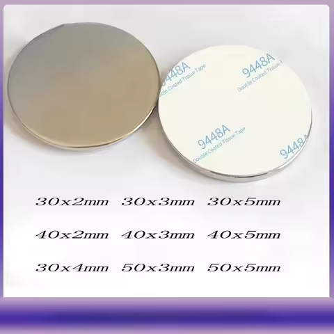 40*2mm 40x3mm Powerful Magnet With Double-Sided Tape For Refrigerator,Office, DIY 30x2 Round Strong 