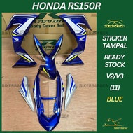 RAPIDO Cover Set Honda Rs150r V2 V3 (11) Black Blue Body Coverset (Sticker Tanam)