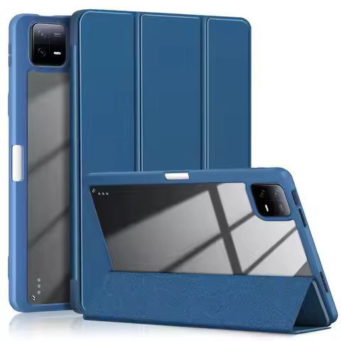 Case for Xiomi Mi Pad 6 Mipad 6 Pro Acrylic Back Cover Trifold Stand Tablet Cases Funda Xiaomi Pad 6