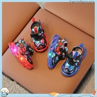 Ready Stock CARL size 25-36 Kids Spiderman Shoes Boys Cartoon Sneakers LED Shoes Cool Superman Shoes