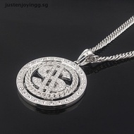 # BEAUTY #  Big Rotatable US Dollar Money Sign Pendant Necklace Men Rapper Hip Hop  .