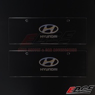 (Engraved) HYUNDAI LOGO Clear License Plate Cover 2pcs/set // universal acrylic flexi glass number b