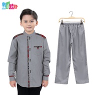 Ulikids Baju Setelan Koko Batik Kurta Pakistan Anak Laki-Laki 4 Tahun - 10 Tahun Lengan Panjang Ter