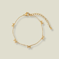 moska Mini Bow Bracelet for Women Stainless Steel Plating Bracelet for Her
